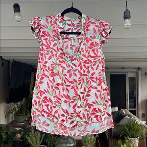 Alice + Olivia ruffled sleeve top size XS